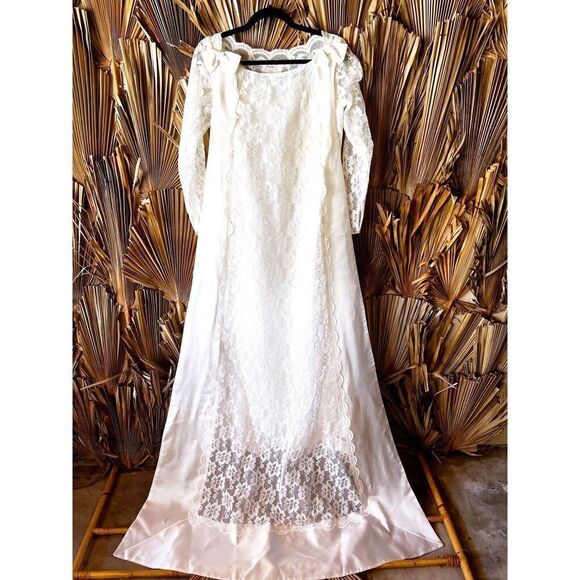 Bridal Wedding Gown White Lace Wedding Dress Train Vintage  vestido De noiva